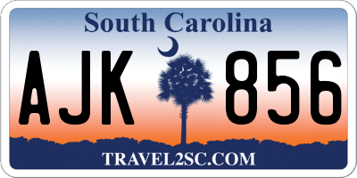 SC license plate AJK856