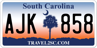 SC license plate AJK858