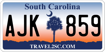 SC license plate AJK859