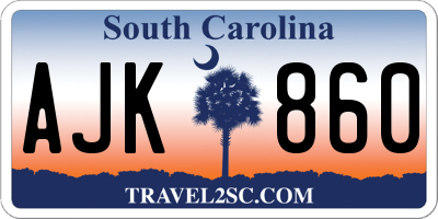 SC license plate AJK860
