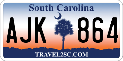 SC license plate AJK864