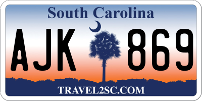 SC license plate AJK869