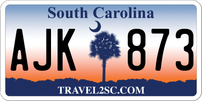 SC license plate AJK873