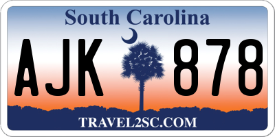SC license plate AJK878