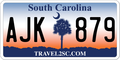 SC license plate AJK879