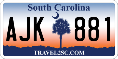 SC license plate AJK881