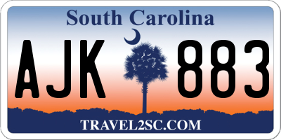 SC license plate AJK883