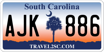 SC license plate AJK886