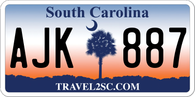 SC license plate AJK887