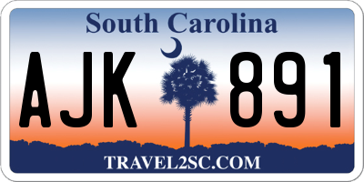SC license plate AJK891