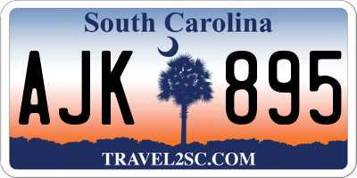 SC license plate AJK895