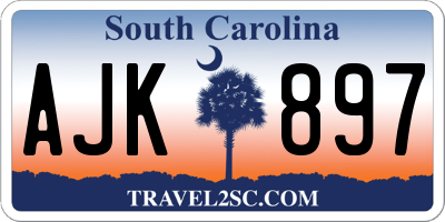 SC license plate AJK897