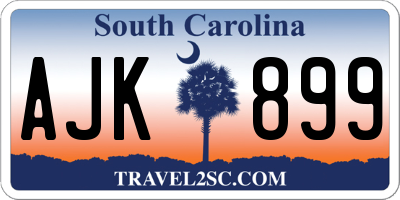 SC license plate AJK899