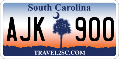 SC license plate AJK900