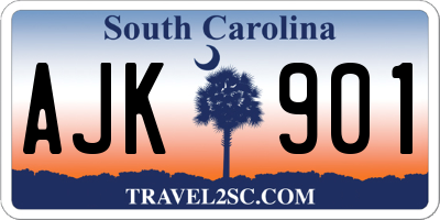 SC license plate AJK901