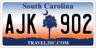 SC license plate AJK902