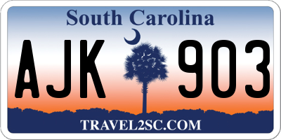 SC license plate AJK903