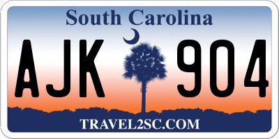SC license plate AJK904