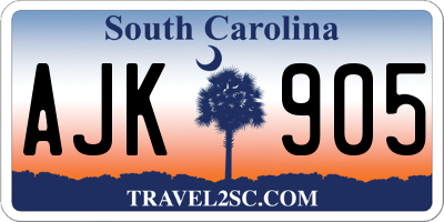 SC license plate AJK905