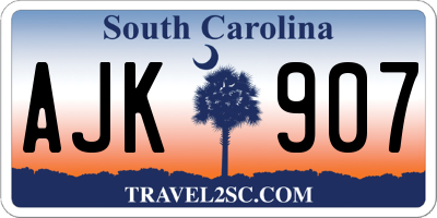 SC license plate AJK907