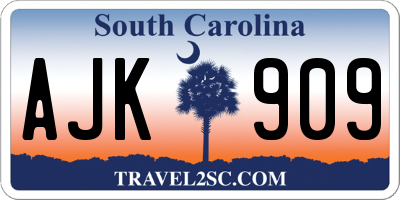 SC license plate AJK909
