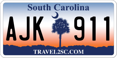 SC license plate AJK911