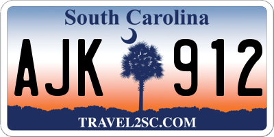 SC license plate AJK912