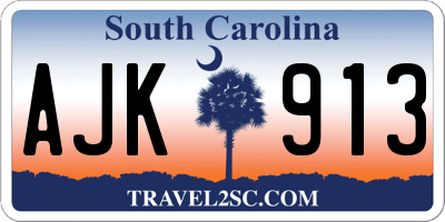 SC license plate AJK913