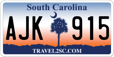 SC license plate AJK915