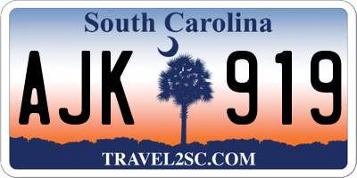 SC license plate AJK919