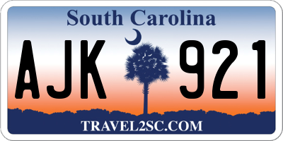 SC license plate AJK921