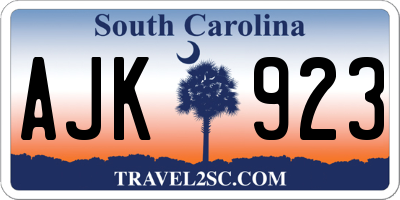SC license plate AJK923