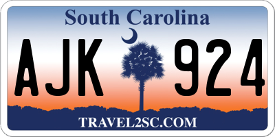 SC license plate AJK924
