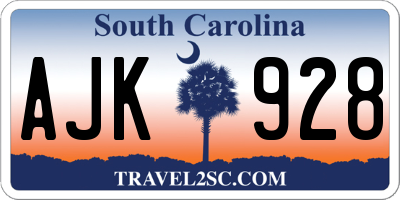 SC license plate AJK928