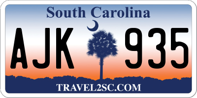 SC license plate AJK935