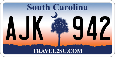 SC license plate AJK942