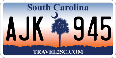 SC license plate AJK945