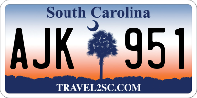 SC license plate AJK951