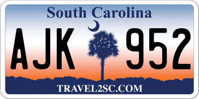SC license plate AJK952