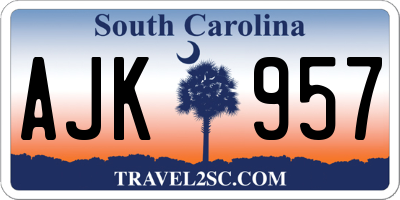 SC license plate AJK957