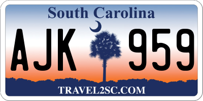 SC license plate AJK959
