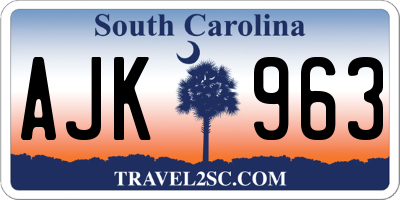 SC license plate AJK963