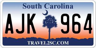 SC license plate AJK964