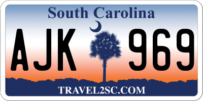 SC license plate AJK969