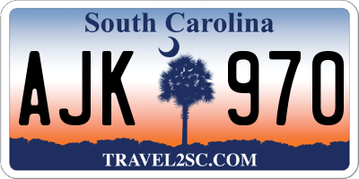 SC license plate AJK970