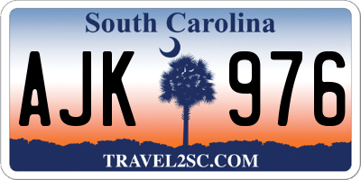 SC license plate AJK976