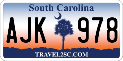 SC license plate AJK978