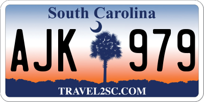 SC license plate AJK979