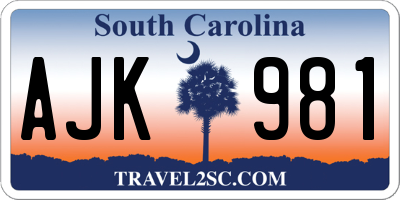 SC license plate AJK981