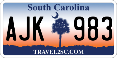 SC license plate AJK983